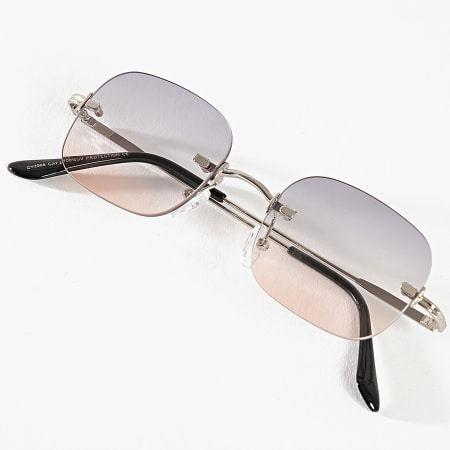 Frilivin - Lunettes De Soleil Noir Beige Argenté Dégradé