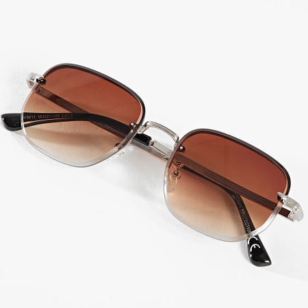 Frilivin - Lunettes De Soleil Argenté Marron Dégradé