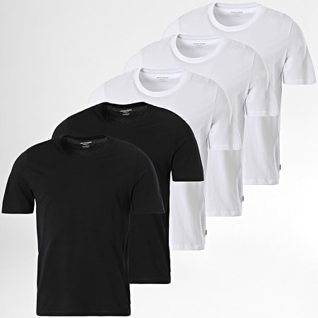Jack And Jones - Lote de 5 camisetas básicas 12191190 Blanco Negro