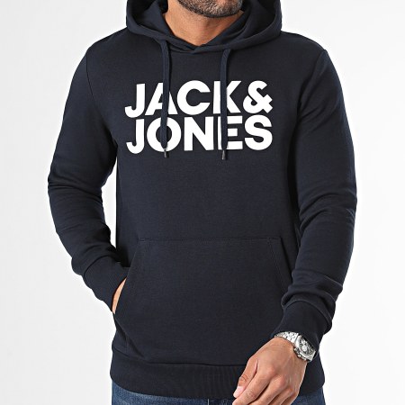 Jack And Jones - Set di 2 felpe con cappuccio 12191761 Blu navy nero