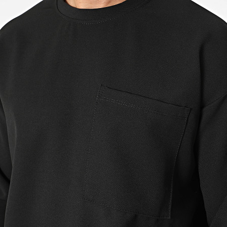 KZR - Conjunto de camiseta negra de manga larga y pantalón cargo