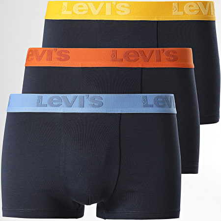 Levi's - Lot De 3 Boxers 905042001 Bleu Marine Bleu Clair Jaune Orange