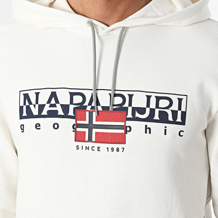 Napapijri - Sweat A Capuche Regular Fit A4HTL Beige Bleu Marine