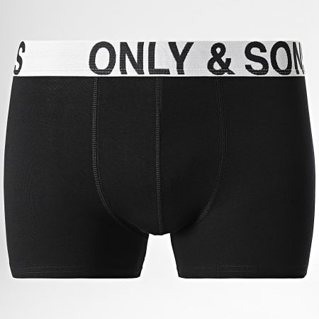 Only And Sons - Set di 5 boxer Fitz bianchi e neri