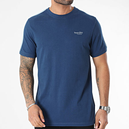 Superdry - Tee Shirt Essential Logo Retro M1011892A Bleu Marine Bleu Clair