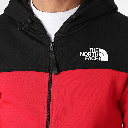 The North Face - Sweat Zippé Capuche Icons A87DN Rouge Noir