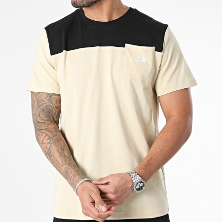 The North Face - Camiseta Bolsillo Iconos A87DP Beige Negro