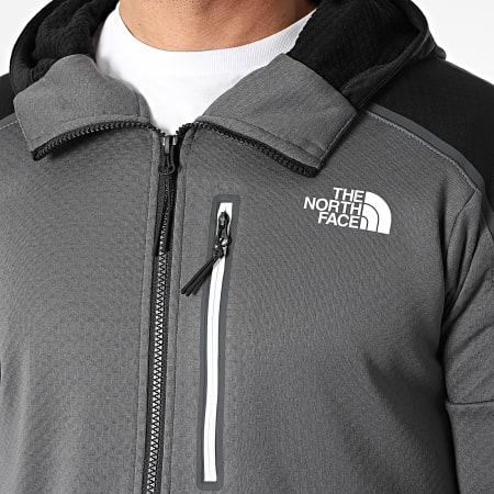 The North Face - Sudadera con capucha A88F7 Charcoal Grey Zip Hoodie