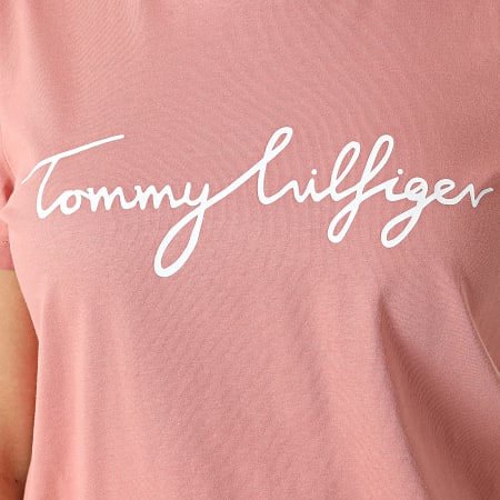 Tommy Hilfiger - Tee Shirt Femme Signature 1674 Rose
