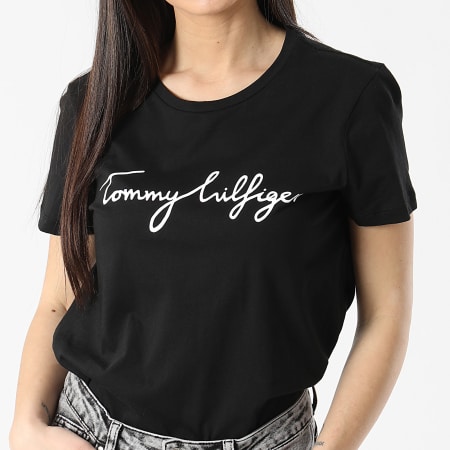 Tommy Hilfiger - Tee Shirt Femme Signature 1674 Noir