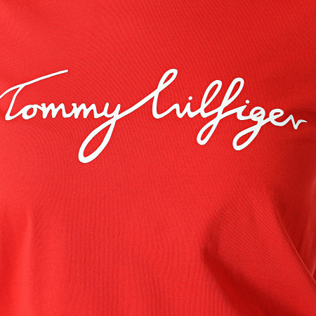 Tommy Hilfiger - Tee Shirt Femme Signature 1674 Rouge