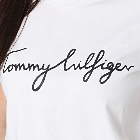 Tommy Hilfiger - Tee Shirt Femme Signature 1674 Blanc