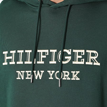 Tommy Hilfiger - Monotype Colourblock Sudadera con capucha 4611 Verde oscuro Beige