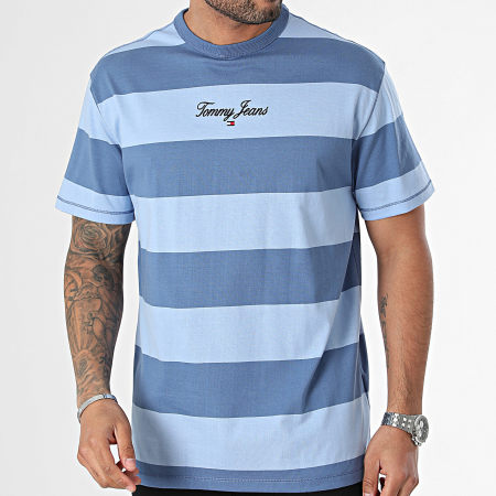 Tommy Jeans - Camiseta Bold Stripe 8655 Azul claro Azul oscuro