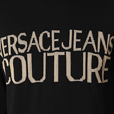 Versace Jeans Couture - Pull Logo 76GAFM01-CM06H Noir Doré