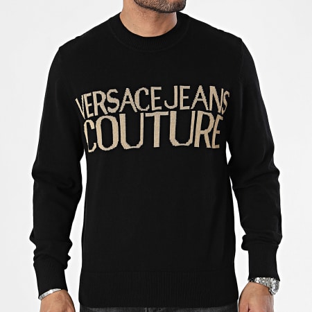 Versace Jeans Couture - Pull Logo 76GAFM01-CM06H Noir Doré