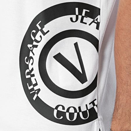 Versace Jeans Couture - Polo Manches Courtes Vemblem Seas Side 76GAGT05-CJ01T Blanc