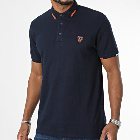 American People - Polo Manches Courtes Bleu Marine
