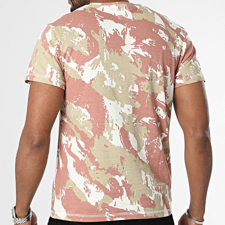 American People - Tee Shirt Beige Marron Vert Kaki Camouflage