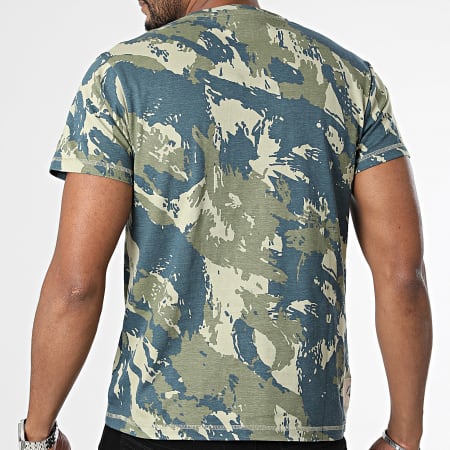 American People - Tee Shirt Vert Kaki Bleu Marine Camouflage