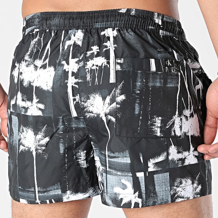 Calvin Klein - Pantaloncini da bagno con stampa a coulisse 0968 Nero Bianco
