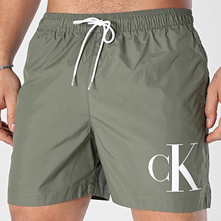 Calvin Klein - Pantalones cortos de baño con cordón medianos 1003 caqui verde
