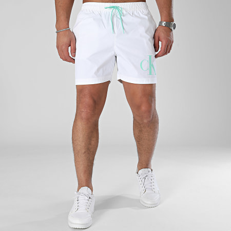 Calvin Klein - Pantaloncini da bagno medi con coulisse 1003 Bianco