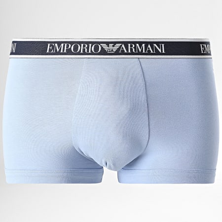 Emporio Armani - Lot De 3 Boxers 112130-4R717 Blanc Bleu Clair Bleu Marine
