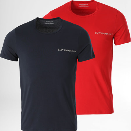 Emporio Armani - Juego De 2 Camisetas 111267-4R717 Azul Marino Rojo