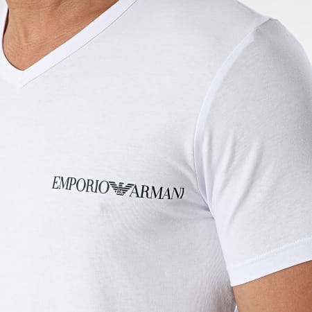 Emporio Armani - Lot De 2 Tee Shirts 111849-4R717 Blanc Bleu Marine