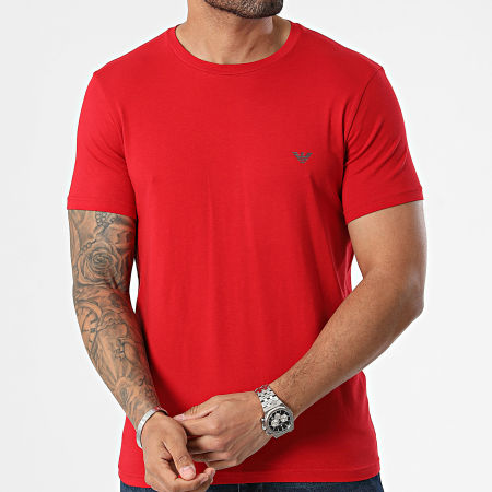 Emporio Armani - Lot De 2 Tee Shirts 111267-4R720 Rouge Bleu Marine