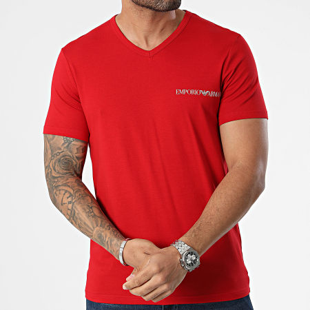 Emporio Armani - Lot De 2 Tee Shirts 111849-4R717 Rouge Bleu Marine