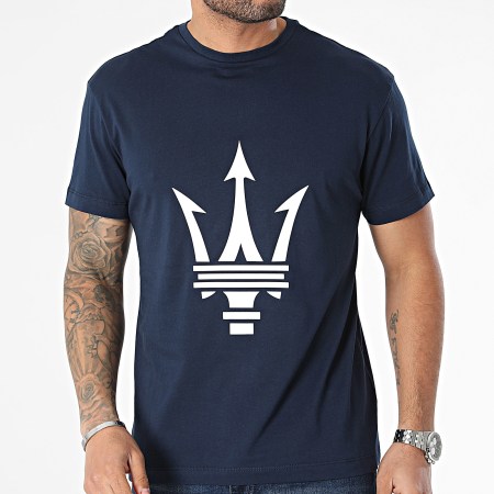 F1 et Motorsport - Tee Shirt Maserati Tridente Bleu Marine