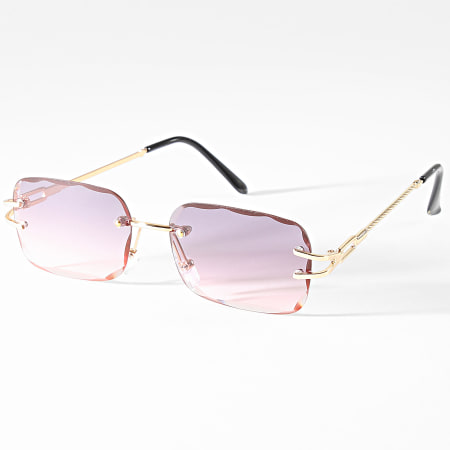 Frilivin - Lunettes De Soleil Noir Rose Dégradé Doré