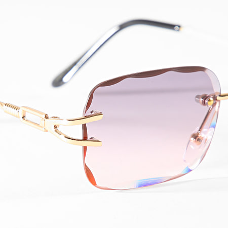 Frilivin - Lunettes De Soleil Noir Rose Dégradé Doré