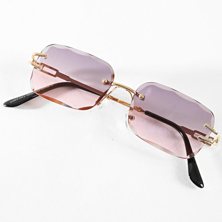 Frilivin - Lunettes De Soleil Noir Rose Dégradé Doré