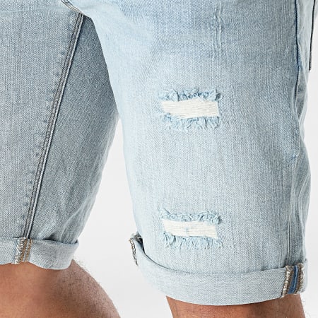 Indicode Jeans - Pantalones cortos vaqueros Kaden Holes Blue Wash
