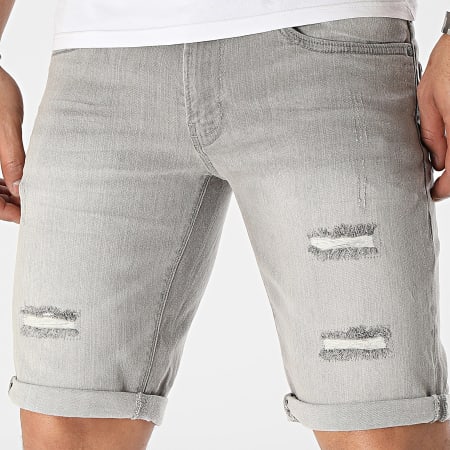 Indicode Jeans - Pantaloncini Kaden Holes Jean Grigio
