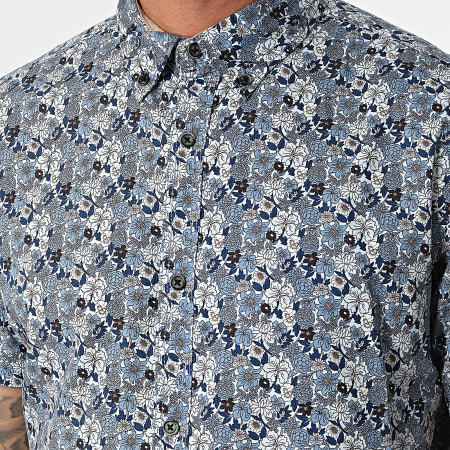 Produkt - Camicia a maniche corte con fiori blu chiaro