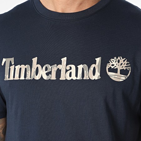 Timberland - Tee Shirt Camo Linear Logo A5UNF Bleu Marine