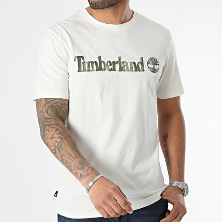 Timberland - Camo Linear Logo Tee Shirt A5UNF Beige chiaro
