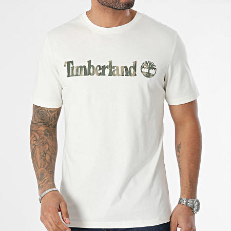 Timberland - Camo Linear Logo Tee Shirt A5UNF Beige chiaro