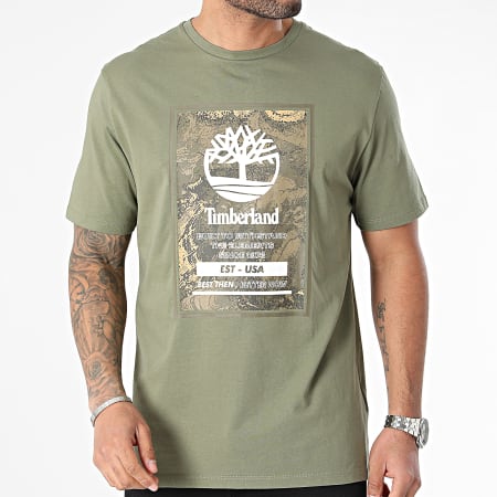 Timberland - A66X1 Logo Tee Shirt Caqui Verde