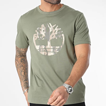 Timberland - Camo Tree Logo Tee Shirt A5UP3 Caqui Verde