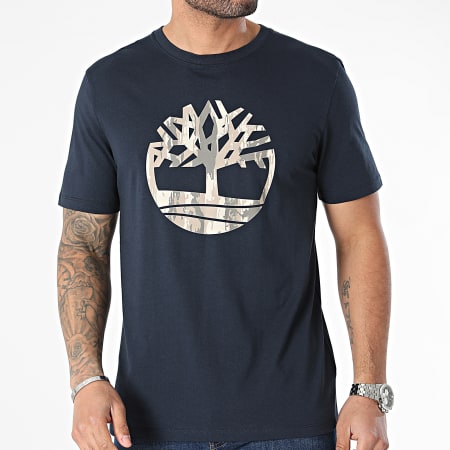 Timberland - Tee Shirt Camo Tree Logo A5UP3 Bleu Marine