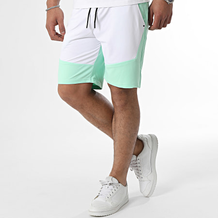 Zayne Paris  - Set di maglietta verde chiaro e bianca e pantaloncini da jogging