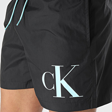 Calvin Klein - Shorts de baño con cordón 1003 Negro Azul claro
