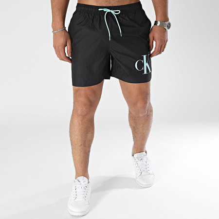 Calvin Klein - Shorts de baño con cordón 1003 Negro Azul claro