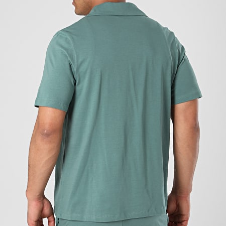 Jack And Jones - Matthew Set camicia a maniche corte e pantaloncini da jogging verde scuro