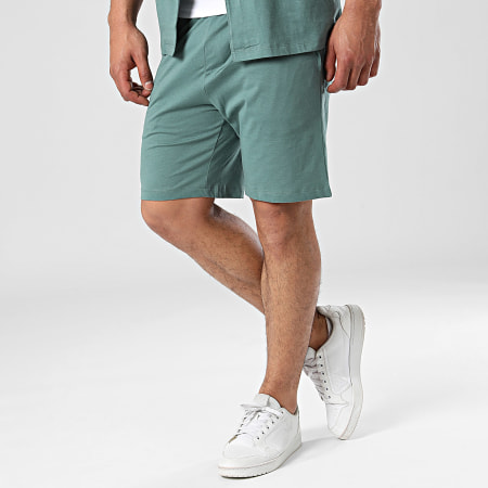 Jack And Jones - Matthew Set camicia a maniche corte e pantaloncini da jogging verde scuro